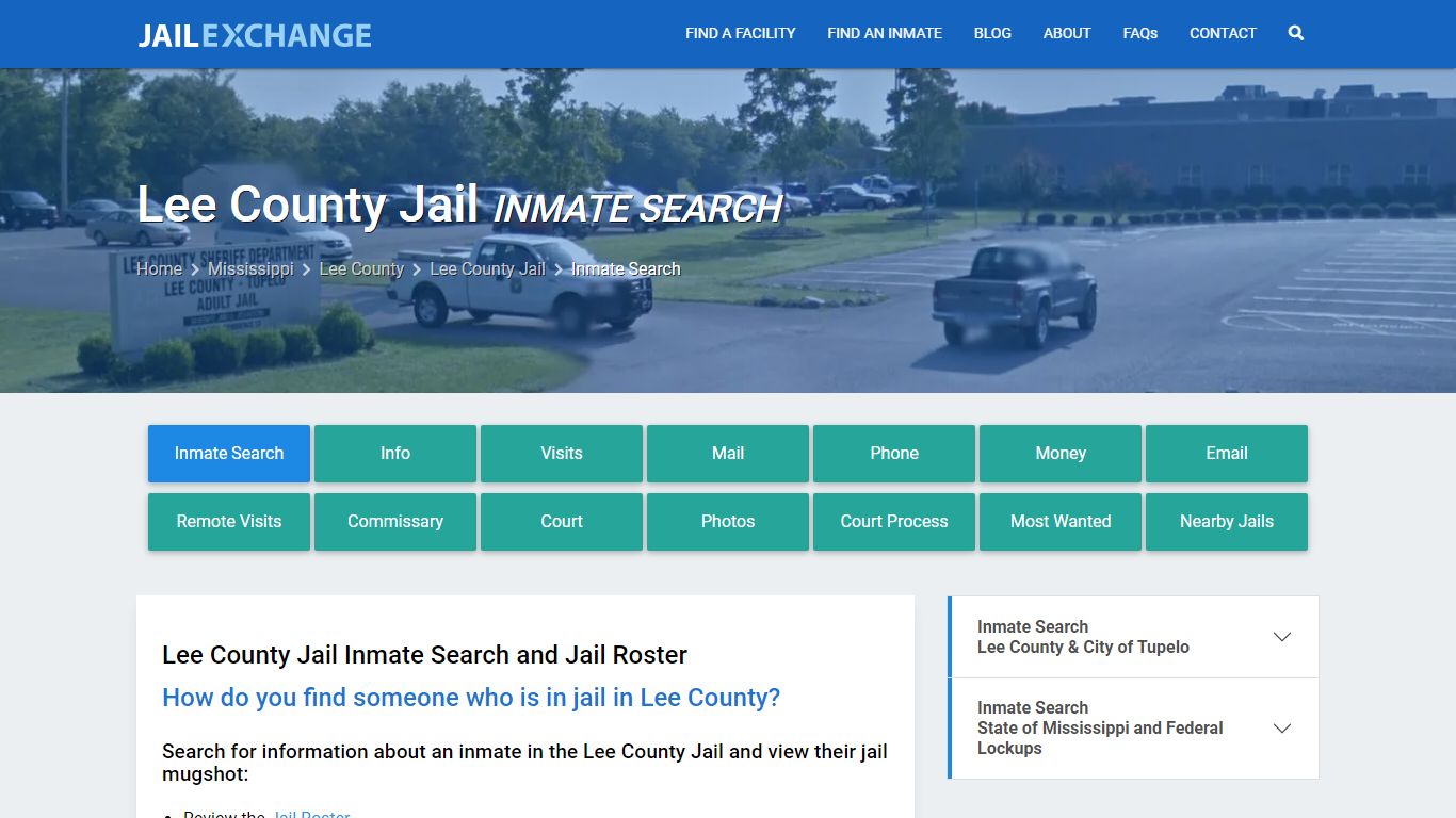 Inmate Search: Roster & Mugshots - Lee County Jail, MS