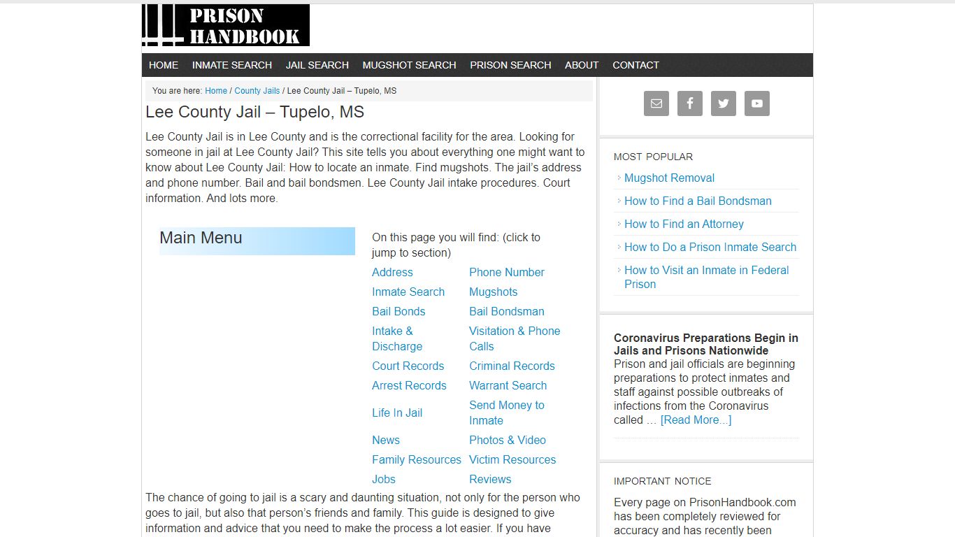 Lee County Jail – Tupelo, MS